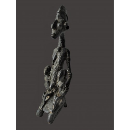 Maternité Bronze Dogon d'une mère et ses 3 enfant - 22 cm