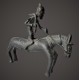 Cavalier africain dogon en bronze 31x27 cm