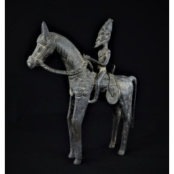 Art africain Grand bronze africain cavalier Dogon